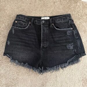 We The Free Charcoal Frayed Jean Shorts